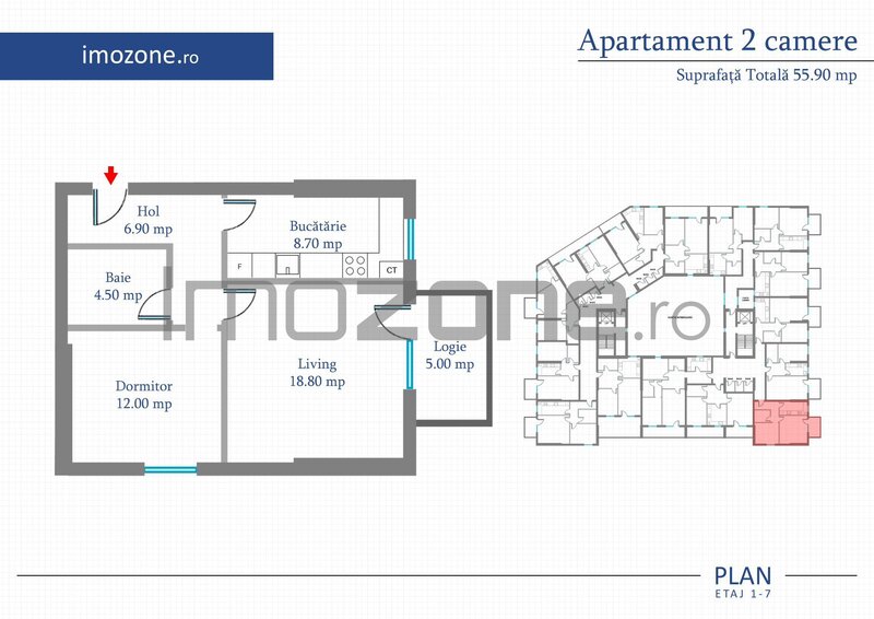 Apartament  2 camere discount exclusiv august- Economiseste 10%